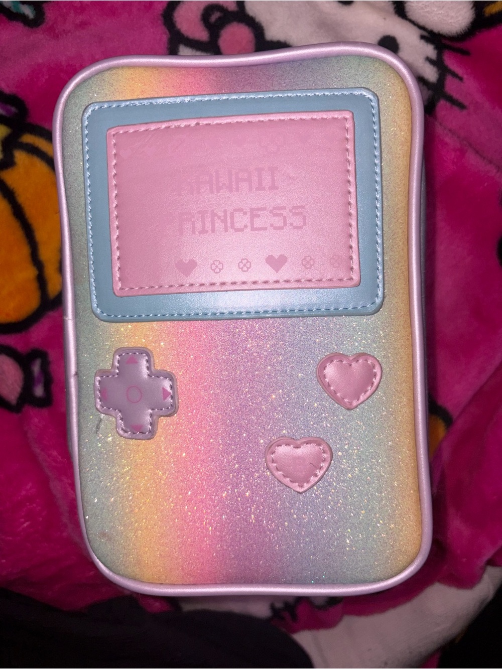Gamer Girl Pink Pastel Glitter makeup bag  - Kawaii Princess Sugar Thrillz
